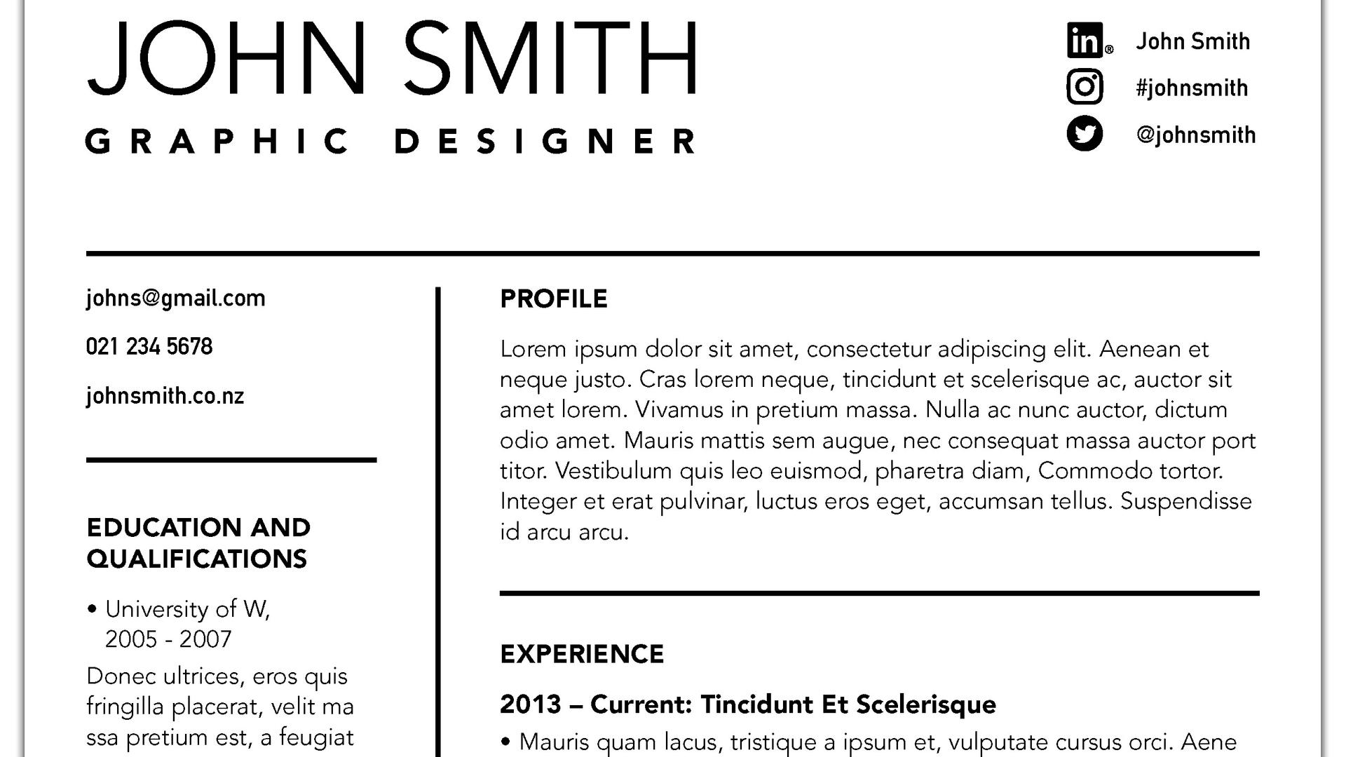 An image of a CV