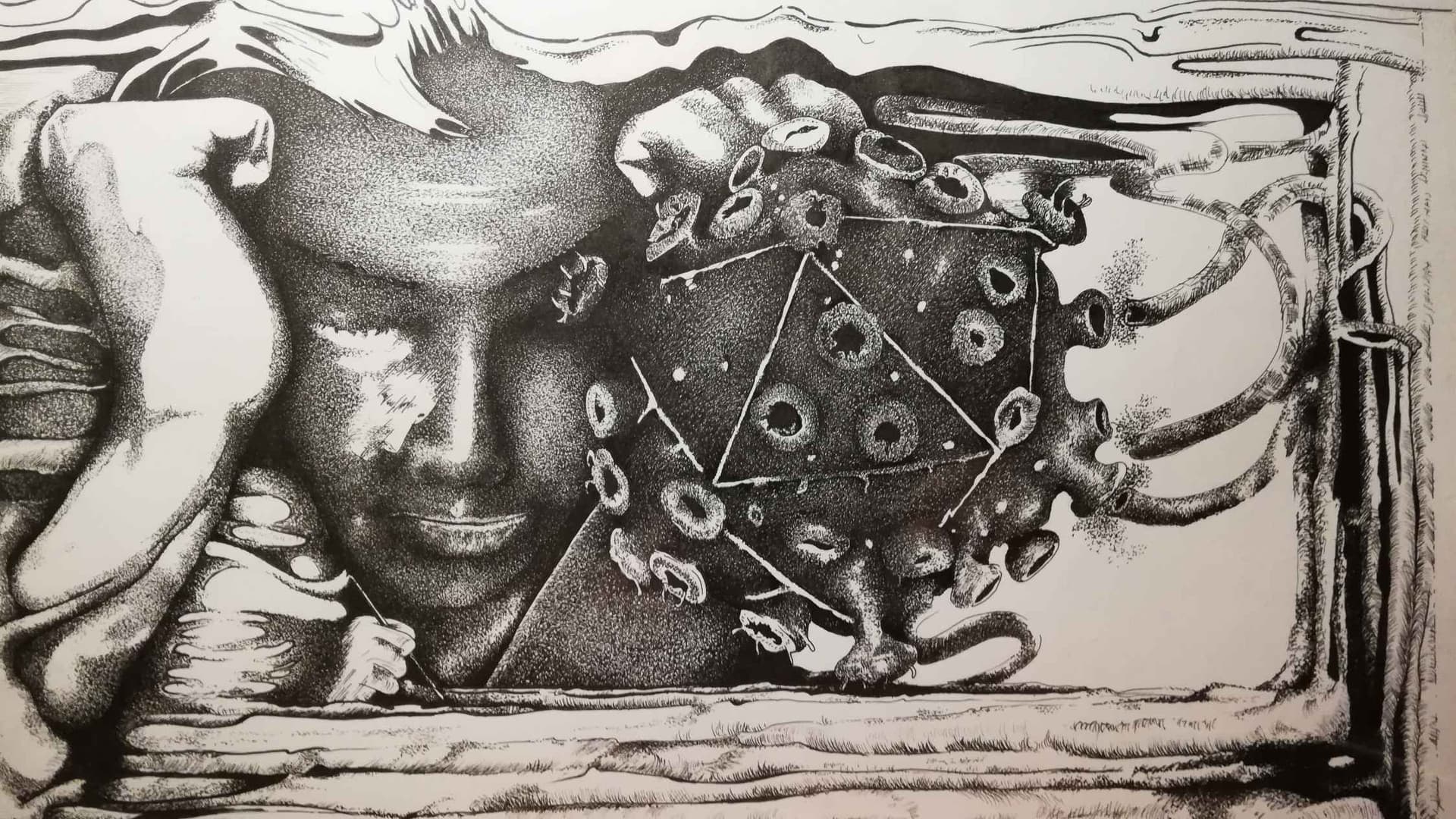 this image i created way before Covid , a virus in the air, as if i knew it was going to happen,
