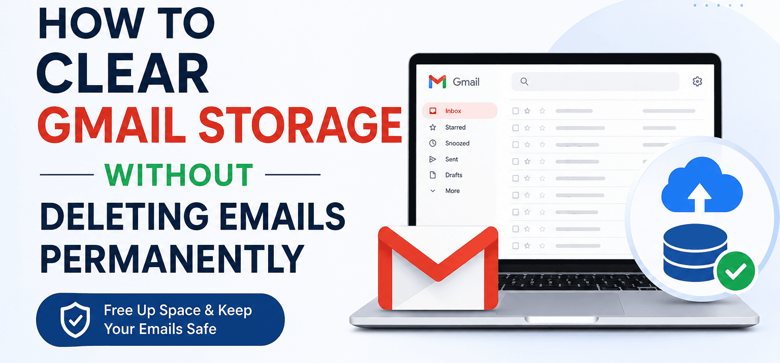 How to clear Gmail storage without deleting emails permanently